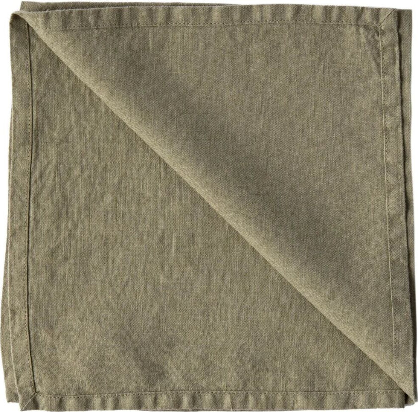 Washed linen stoffserviett 45 x 45 cm Olive