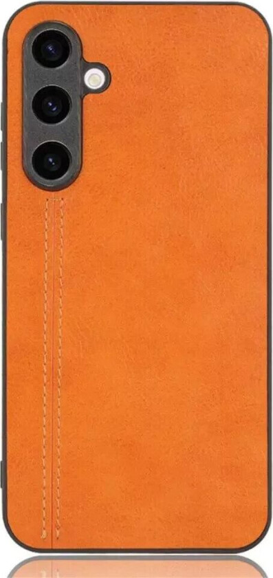 Samsung Galaxy S23 FE - Skinnbelagt Deksel - Oransje