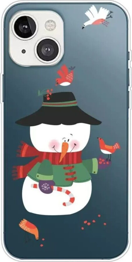iPhone 14 Fleksibel Plast Jul Deksel - Snømann