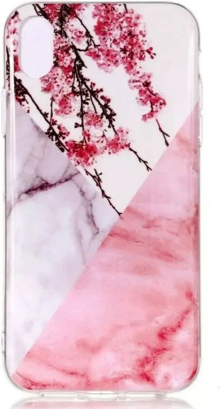 iPhone XR Plast Deksel - Pink Marmor