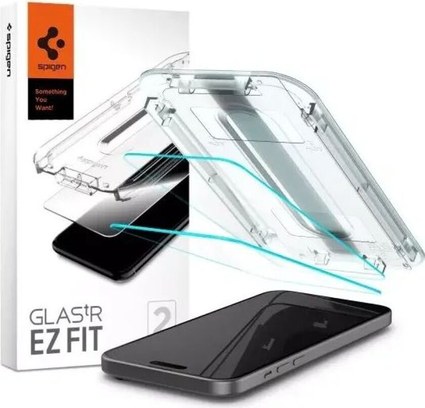 iPhone 15  EZ Fit Glas.tR Skjermbeskytter 2. Stk - Case Friendly - Gjennomsiktig