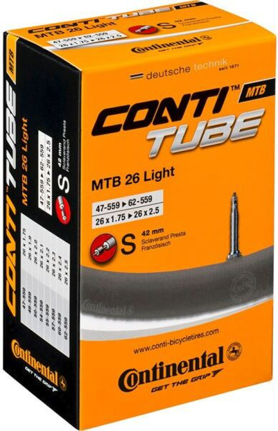 Mtb Light, Sv42 Presta, 26" X 1,75-2,50" Slange