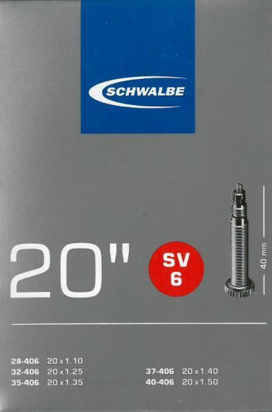 Sv6, 20" X 1 1/8-1,50" Presta Slange