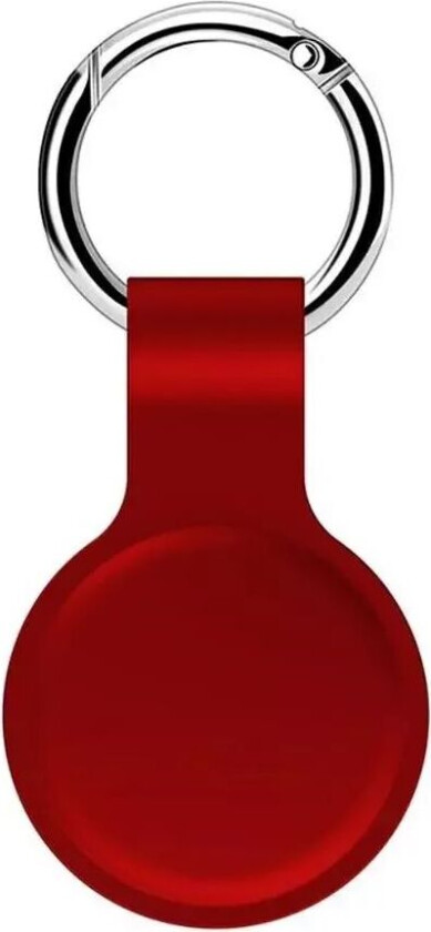 AirTag Silikon Deksel med Rund Karabinhage - Rød