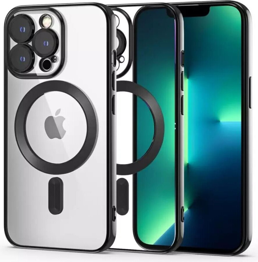 Tech-Protect iPhone 13 Pro Tech-Protect MagShine Deksel - MagSafe Kompatibel - Gjennomsiktig / Svart