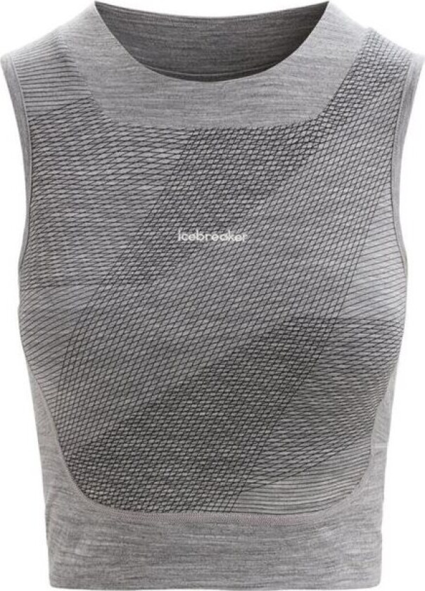 ZoneKnit Crop Bra Tank metro hthr/black/aop