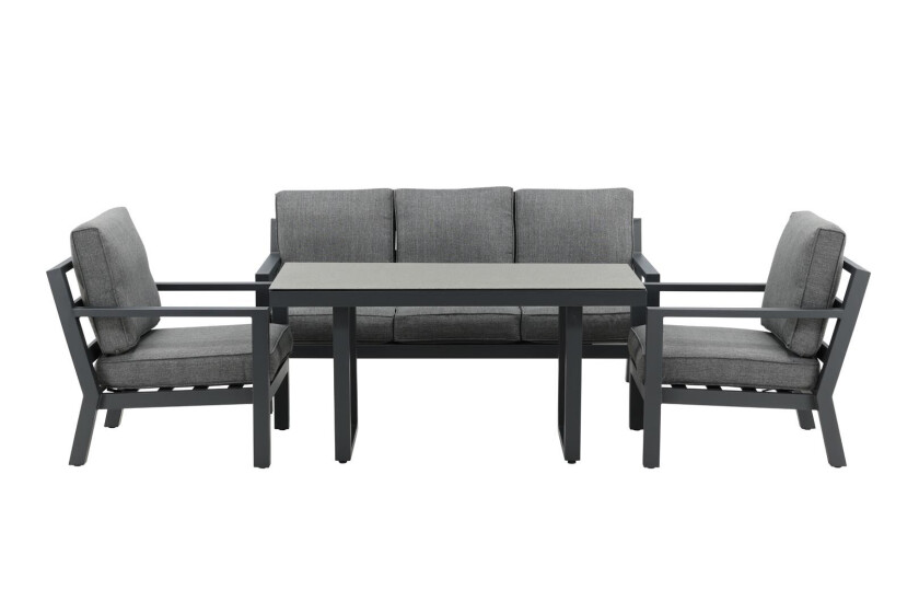 Bilde av Barcelona hagesett 4 deler svart, grå.