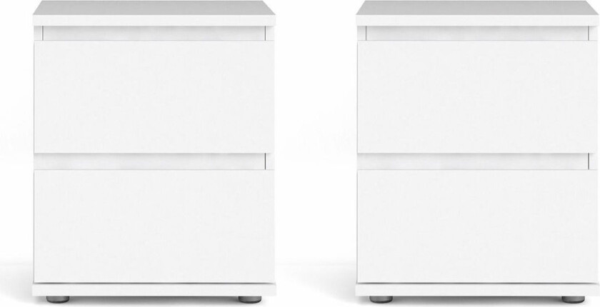 Mia nattbord 2 stk. bredde 40 cm, høyde 48 cm, dybde 34 cm hvit.
