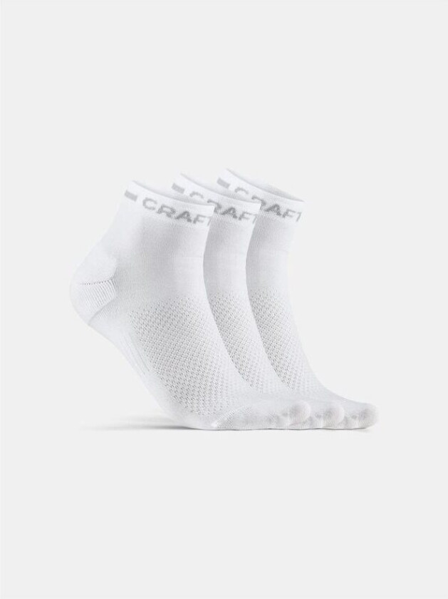Core Dry Mid Sock 3-pack 40/42, White
