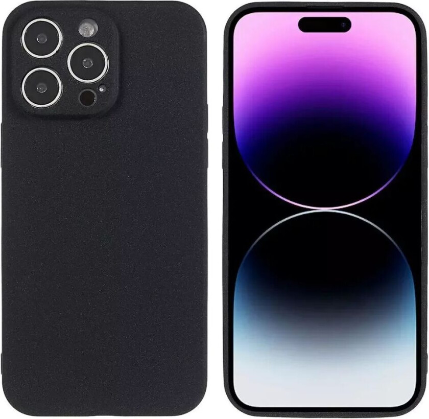 iPhone 14 Pro Fleksibelt TPU Plast Bakdeksel - Svart