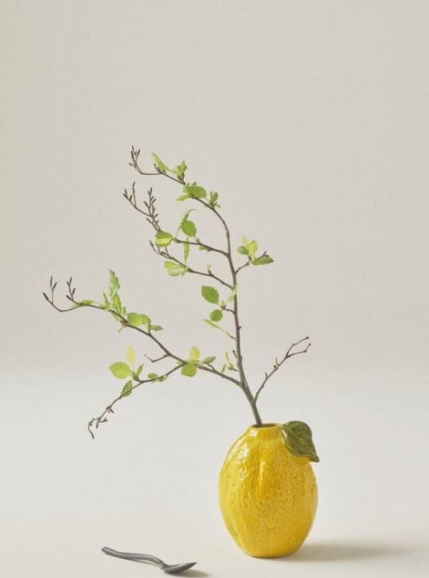 vase - høyde 19 cm Gul/grønn