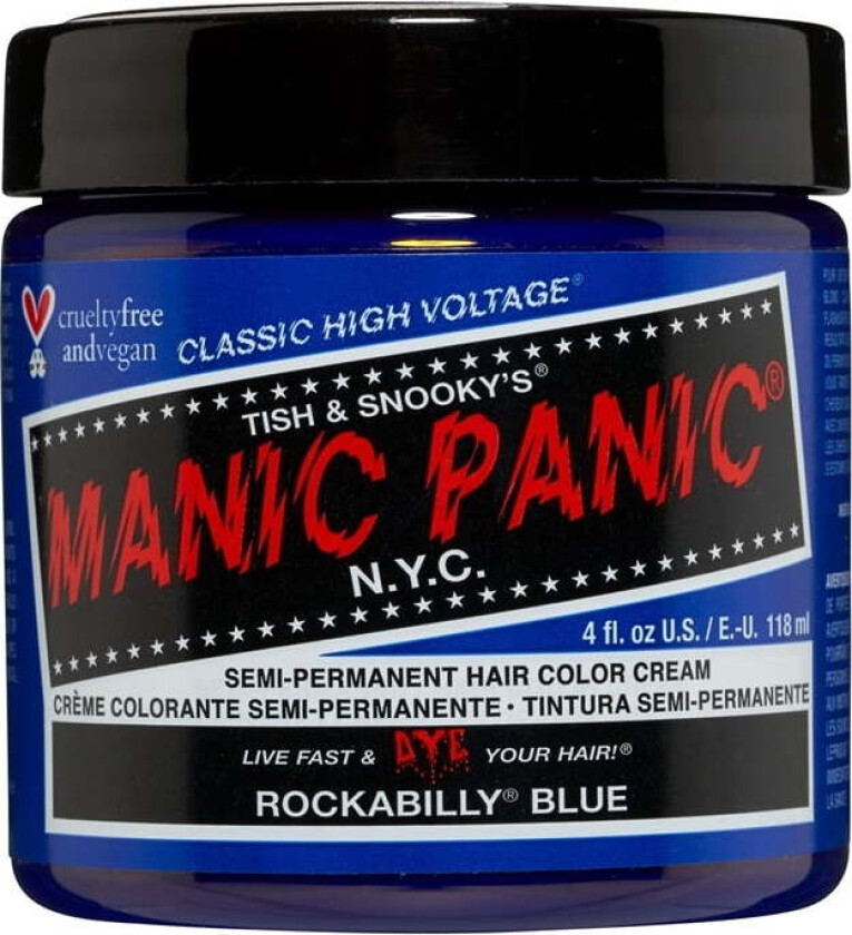 Semi-Permanent Hair Color Cream Rockabilly Blue