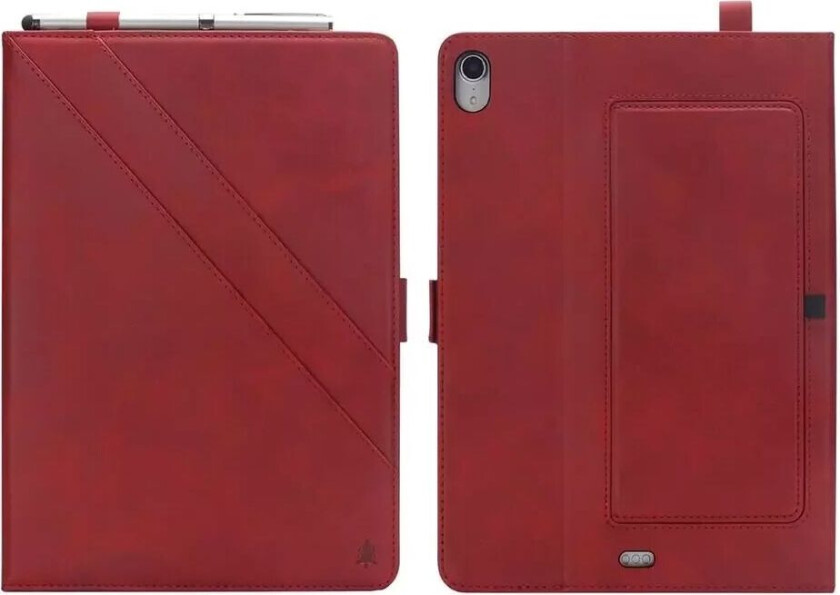 iPad Pro 11" Eksklusiv Multifunksjonelt Skinn Deksel - Rød