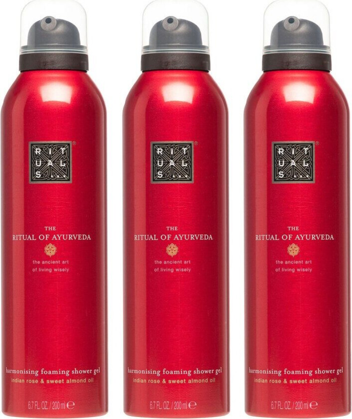 The Ritual of Ayurveda Shower Foam Value Pack 3x200 ml
