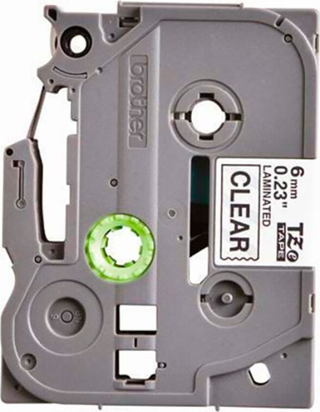 Tape 6mm Tze-111 Svart/gjennomsiktig