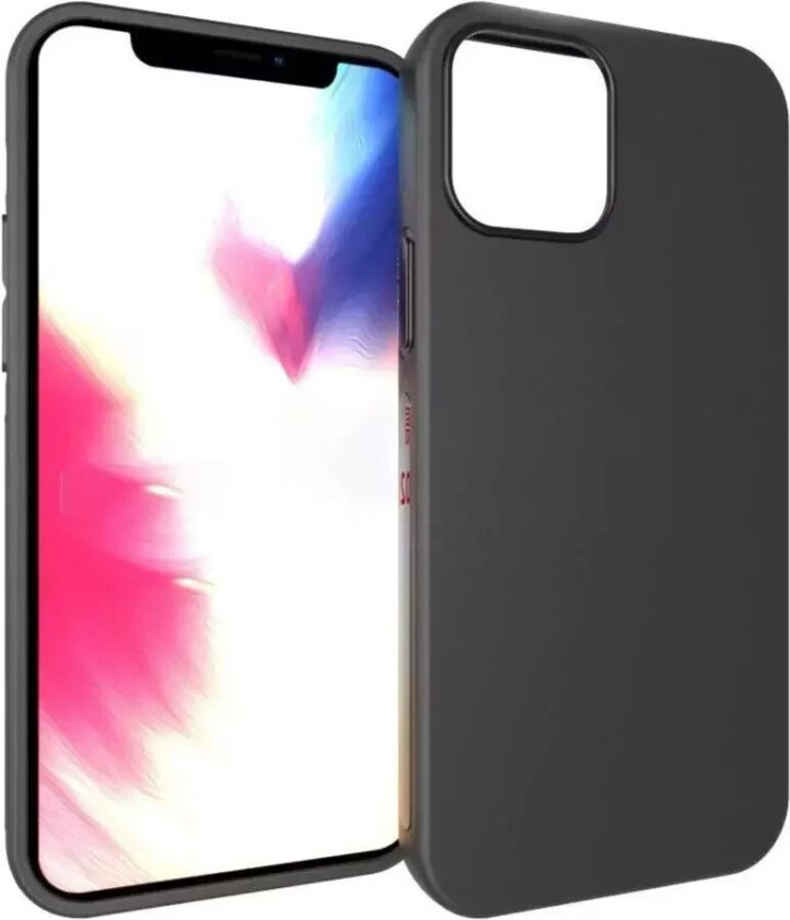 iPhone 12 / 12 Pro Mat Fleksibel Bakdeksel - Svart