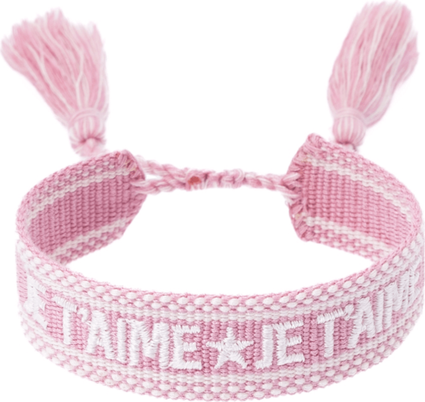 DARK Woven Friendship Bracelet Je T'aime Rose