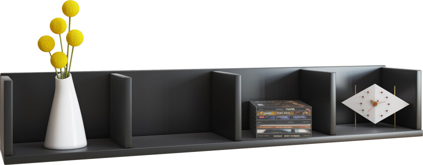 Honsa hylle vegghengt med 4 hyller svart.