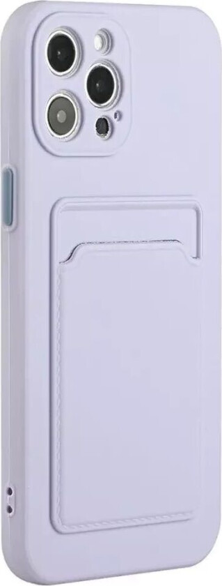 iPhone 15 Pro Fleksibelt Plast Deksel m. Kortholder - Lilla