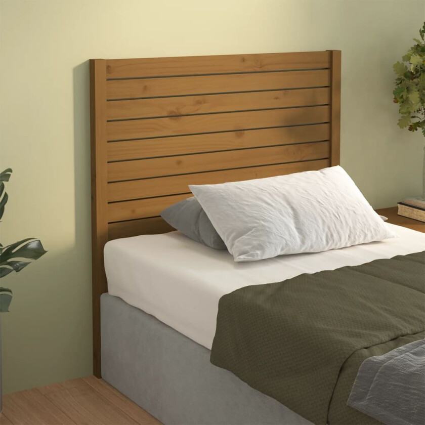 Sengegavl honningbrun 106x4x100 cm heltre furu