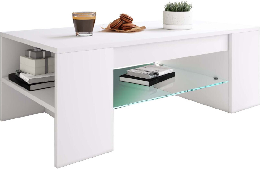 Tunas sofabord 1 hylle hvit.