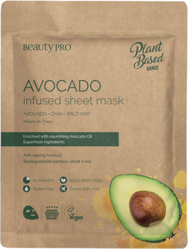 Beauty Pro Plant Based Avocado Infused Sheet Mask 22ml