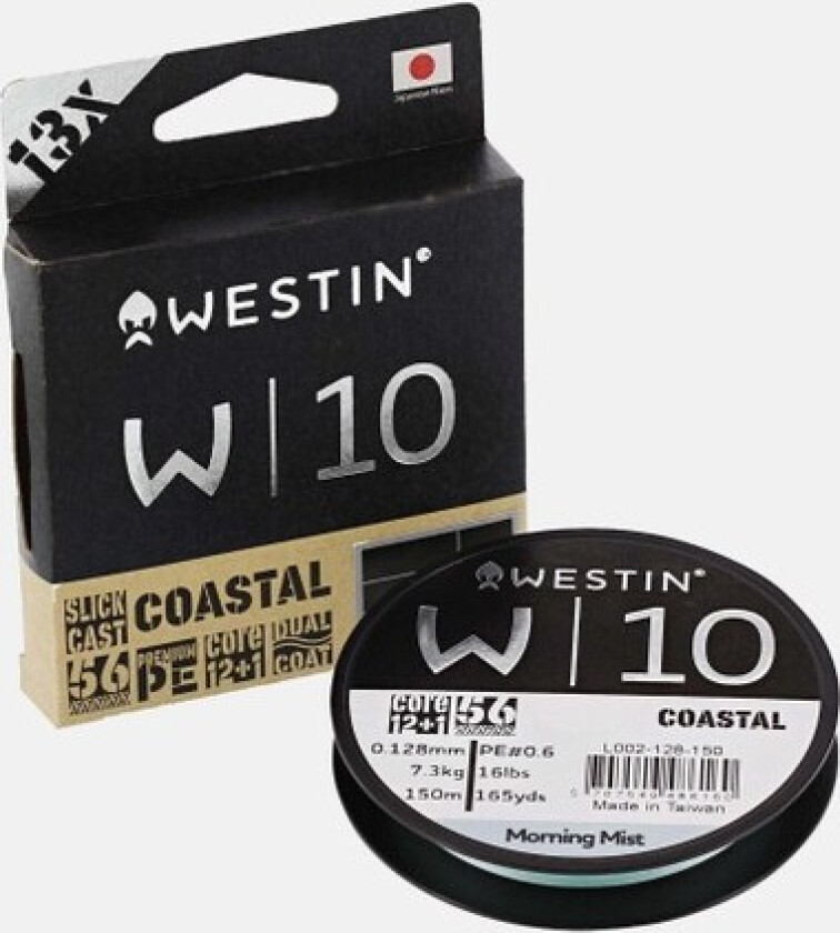 W10 13 Braid Coastal 0.165mm 150m 10.8kg, fiskesene multifilament Coastal Morning Mist