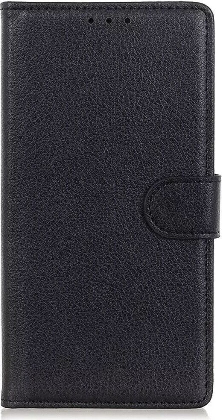 Samsung Galaxy S23 Ultra PU Litchi Skin Flip Deksel med Lommebok - Svart