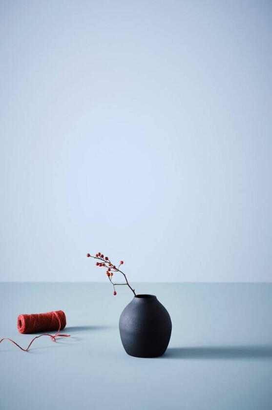 GUNNEBO vase - høyde 10 cm Black mdf / metall