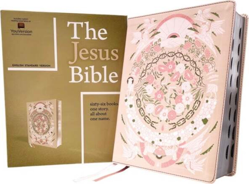 The Jesus Bible Artist Edition, ESV, Leathersoft, Peach Floral, Thumb Indexed