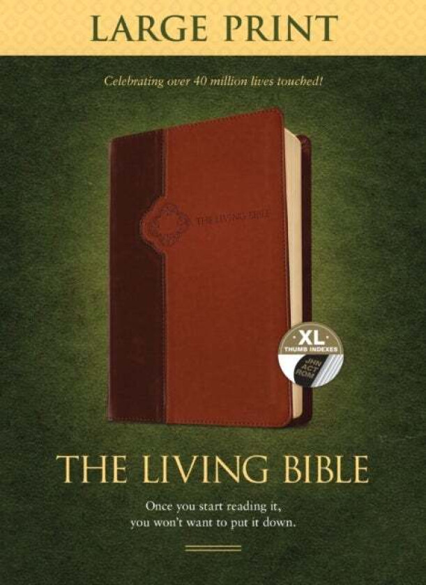 Living Bible Large Print Edition Brown/Tan, Indexed av Tyndale