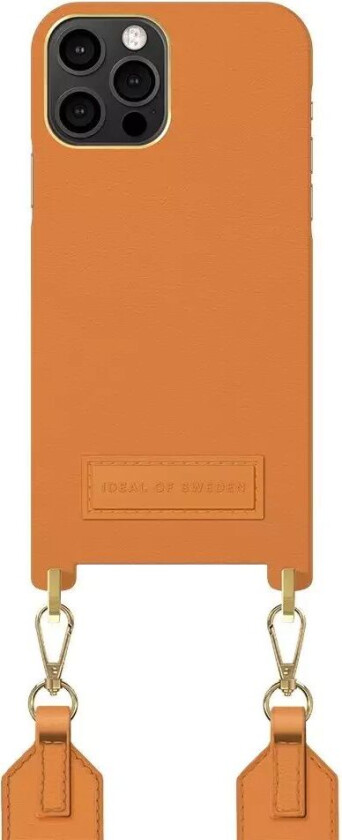 iPhone 12 / 12 Pro iDeal Of Sweden Athena Necklace Deksel med Liten Veske - Orange Sorbet