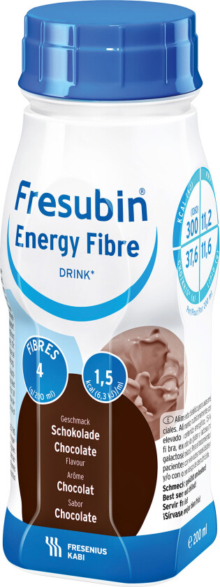 Energy Fibre Drink sjokolade, 4x200 ml