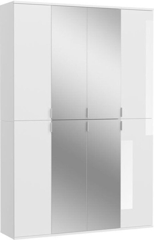 Bilde av ProjektX garderobeskap 8 dører hvit, speil.