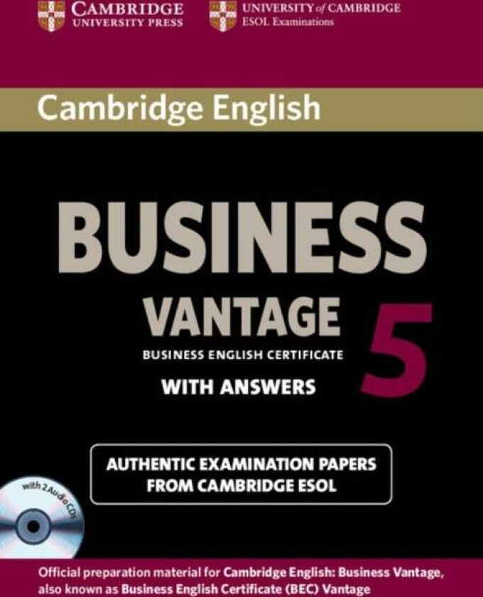 Cambridge English Business 5 Vantage Self-study Pack (Student's Book with Answers and Audio CDs (2)) av Cambridge ESOL