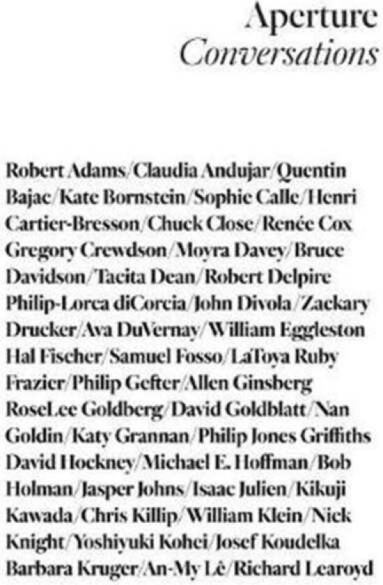 Aperture Conversations: 1985 to the Present