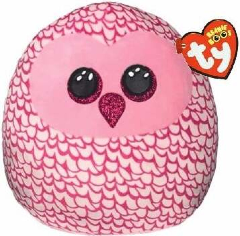 TY Bamse TY Pinky Pink Owl Squish 25Cm