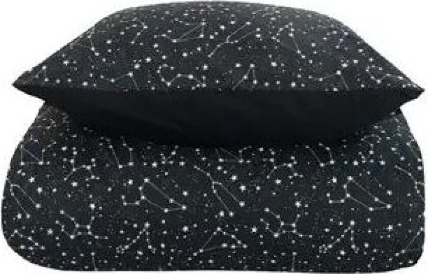 Dobbeldyne sengesett - 200x200 cm - 100% bomull - Zodiac black -