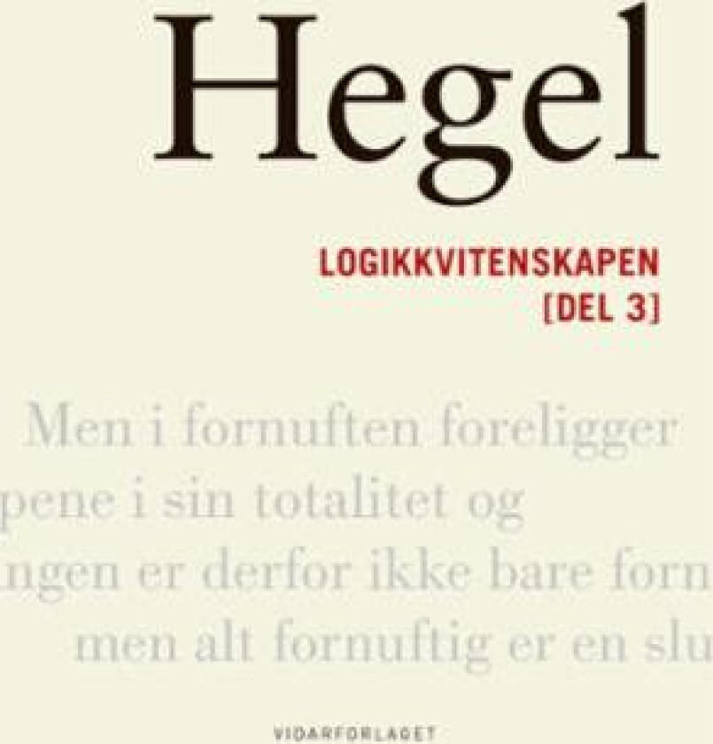 Logikkvitenskapen av Georg Wilhelm Friedrich Hegel