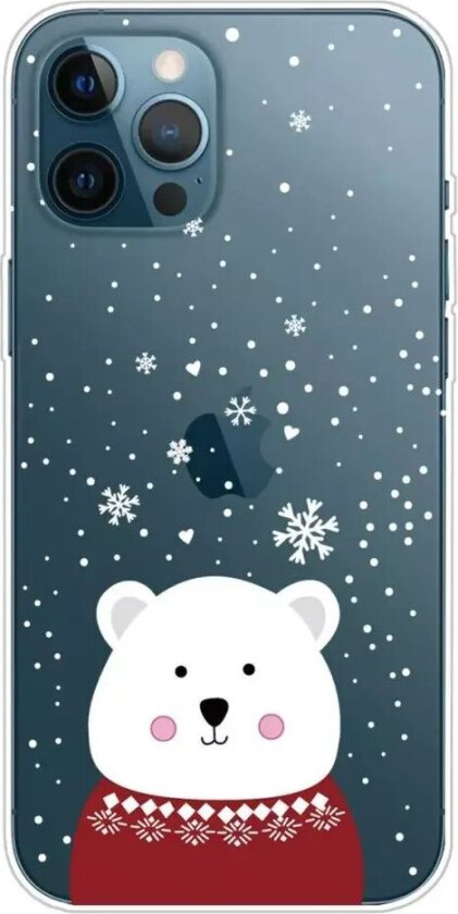 iPhone 14 Pro TPU Plast Jul Deksel - Isbjørn m. Genser