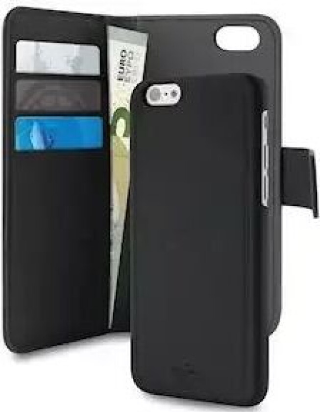 PURO Magnet Wallet 2-i-1 iPhone 8/7 & iPhone 6, 6S - Svart
