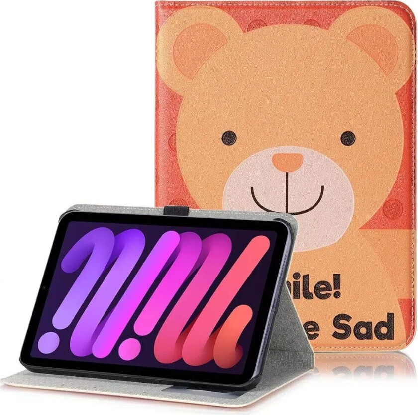 iPad Mini (2021) Kunst Skunn Deksel med Lommebok & Touch Pen Holder - Bamse