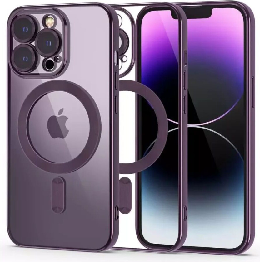Tech-Protect iPhone 14 Pro Tech-Protect MagShine Deksel - MagSafe Kompatibel - Gjennomsiktig / Fiolett
