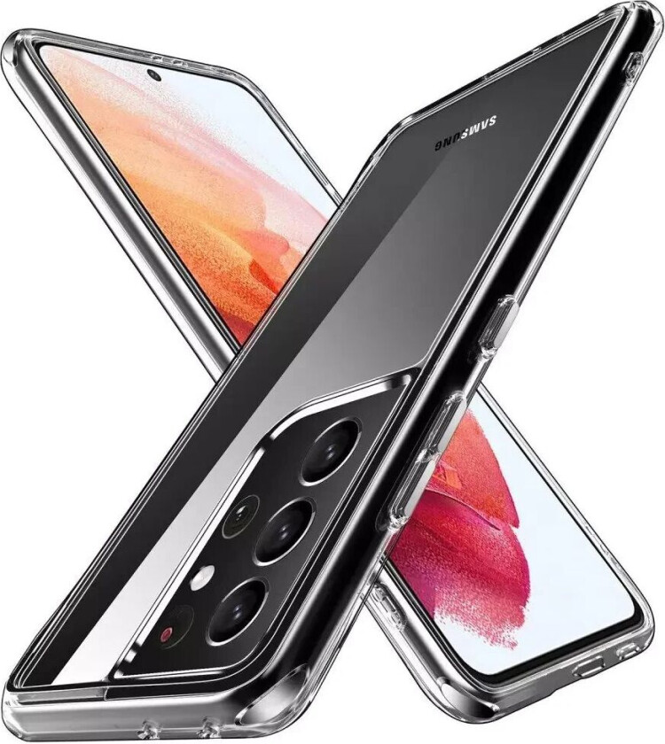 Samsung Galaxy S21 Ultra Krystallklart Hybrid Plast Bakdeksel - Gjennomsiktig