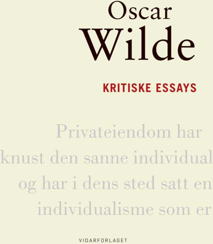 Kritiske essays av Oscar Wilde