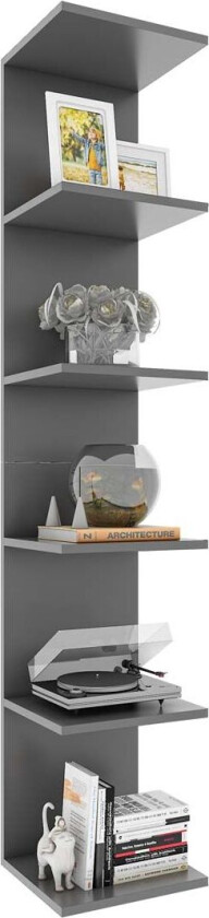 Lazas hylle vegghengt 5 hyller antracitt.