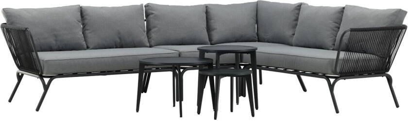 Bilde av Roxo loungesett 4 deler grå,svart.