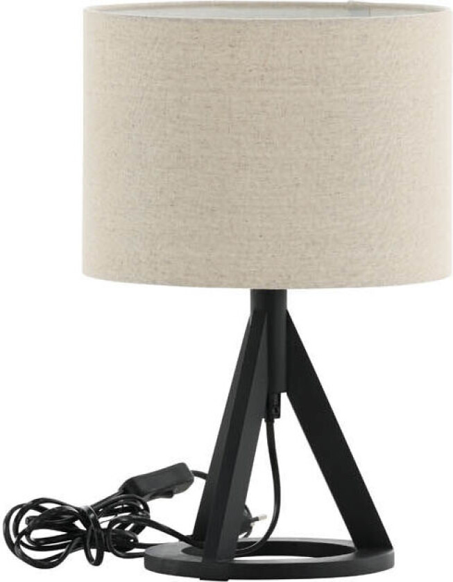 Kona belysning bordlampe 25x18x50,5cm stoff beige, svart.