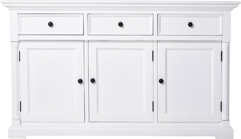 Provence skjenk med 3 dører og 3 skuffer, hvit.