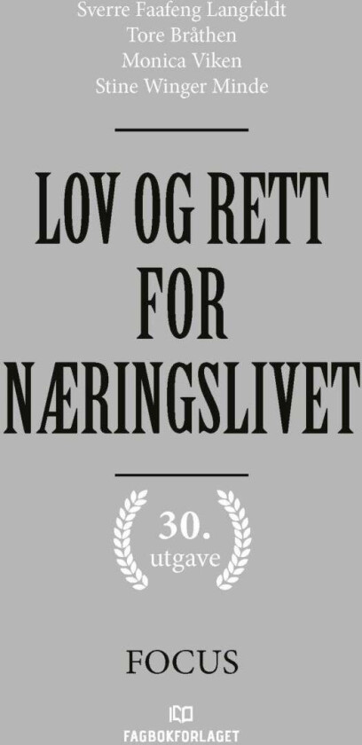 Lov og rett for næringslivet av Tore Bråthen, Sverre Faafeng Langfeldt, Stine Winger Minde, Monica Viken